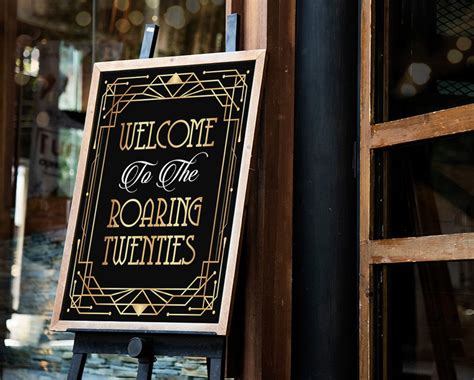 Welcome To The Roaring 20s Sign Printable Jpeg Files Great Etsy