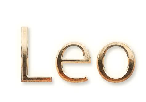 Zodiac Sign Leo Golden Text Effects Typography