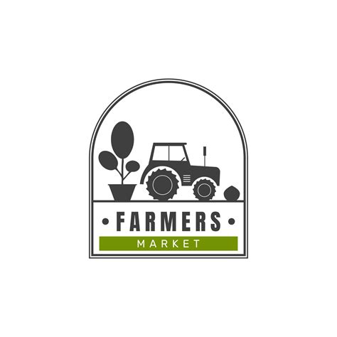 Flat design farmers market logo. - Vector. 6399114 Vector Art at Vecteezy