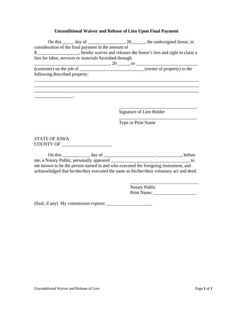 Final Unconditional Lien Waiver Fill Out Sign Online DocHub