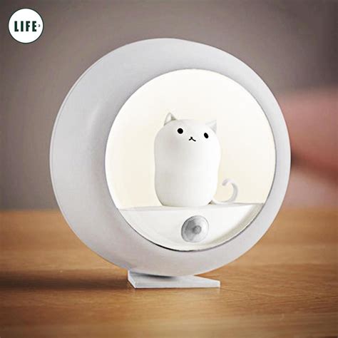 Купить Xiaomi 3Life милый ночник USB перезаряжаемый датчик ...