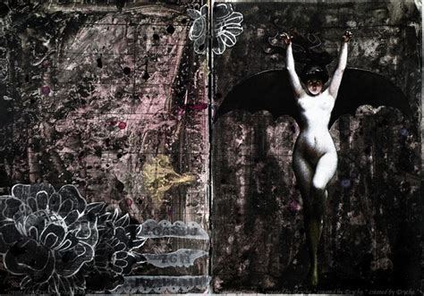 An Altered Photograph Of A Woman With Wings On Her Body And Hands In