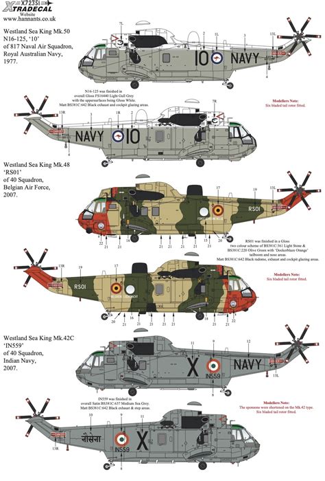 Westland Sea King In Worldwide Service Schemes Xtradecal