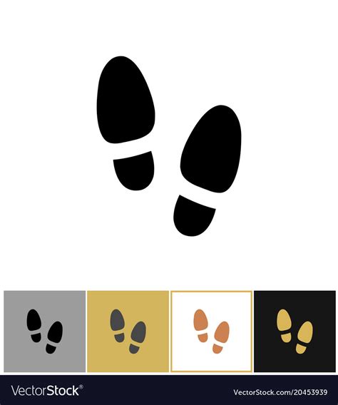 Shoe Step Print Icon Shoes Footstep Sign Or Vector Image