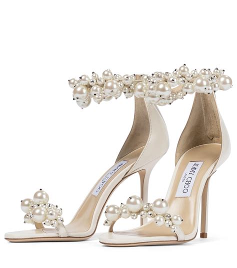 Jimmy Choo Maisel Embellished Leather Sandals In White Lyst