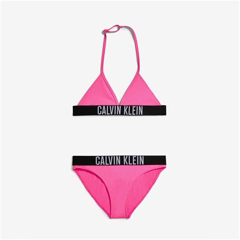 Calvin Klein Triangle Bikini Set Ocuk Pembe Bra Mayo Fashfed