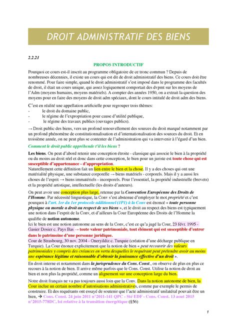 Droit Administratif DES Biens DROIT ADMINISTRATIF DES BIENS 2 PROPOS