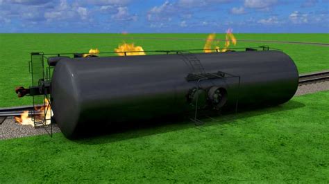 Modern Day Rail Tank Car Safety Spill Prevention 3D Animation