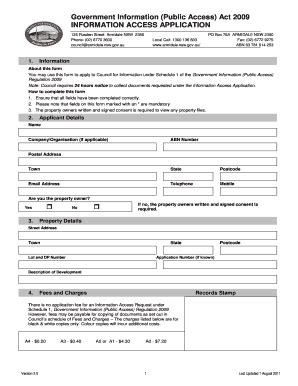 Fillable Online Armidale Nsw Gov Informal Request Bapplicationb Form