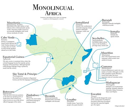 Map Oc Monolingual Africa Countries In Sub Saharan Africa Where