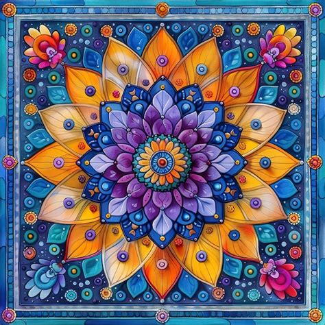 mandala geometric symbol  digital art style ai generated image