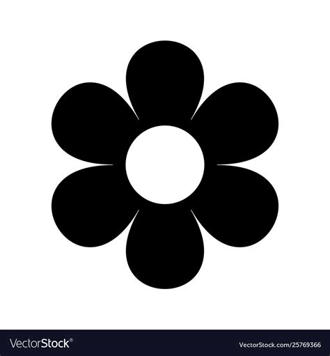 Flat Flower Icons Silhouette Isolated On White Vector Image