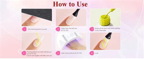 Amazon Eodci Nail Art Gel Liner Set Colors Black White Hot