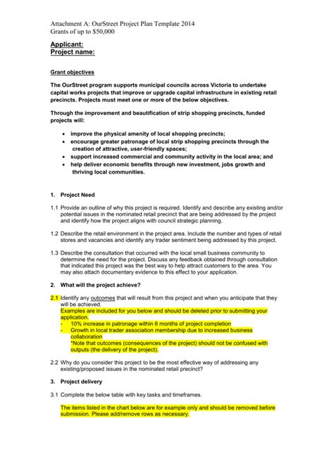 Project Completion Plan Template Classles Democracy