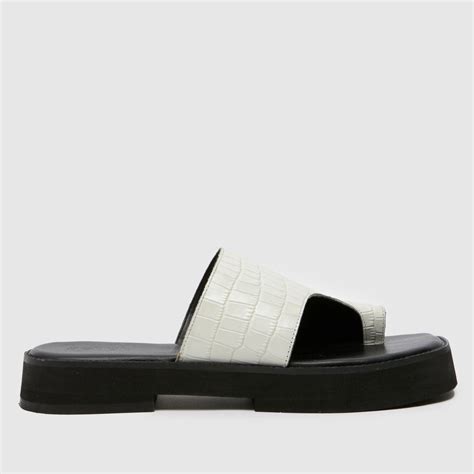 Womens White Schuh Tori Chunky Croc Mule Sandals Schuh