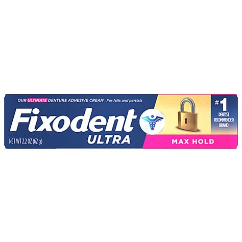 Fixodent Denture Adhesive Cream Max Hold 22 Oz Denture Care