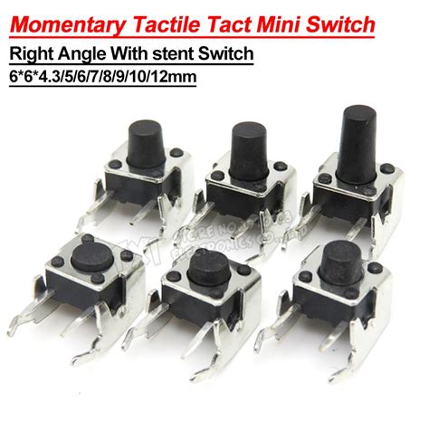 50PCS 6 6 4 3 5 6 7 8 9 10 12mm PCB Momentary Tactile Tact Mini Switch