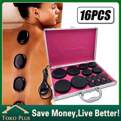 Jual HOT STONE MASSAGE 16 PCS PLUS SPA HOT STONE HEATING BOX Massage Hot Stone Batu Pijat