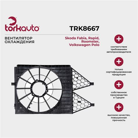 Вентилятор охлаждения Skoda Fabia 2, Rapid 1, Roomster 1, Volkswagen ...