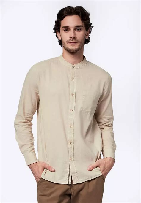 Jual WOOD Linen Blend Long Sleeve Koko Shirt Original 2024 ZALORA