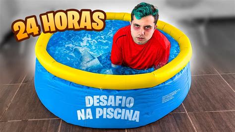 SOBREVIVI 24 HORAS NA PISCINA GELADA Maloucos YouTube