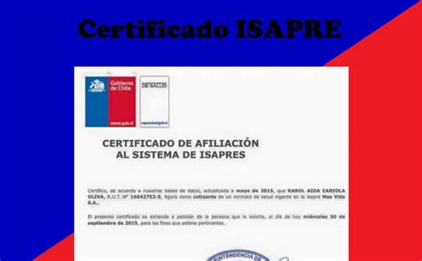 Certificado Isapre