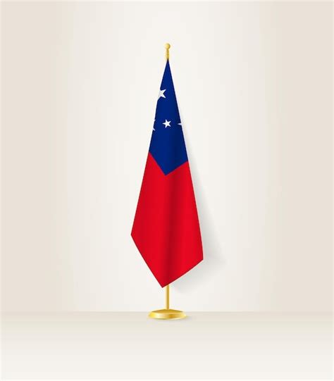 Premium Vector Samoa Flag On A Flag Stand