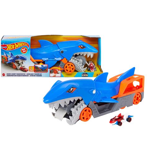 Игровой набор Hot Wheels GVG36 Сити Грузовик Хот Вилс Голодная акула с хранилищем для машинок