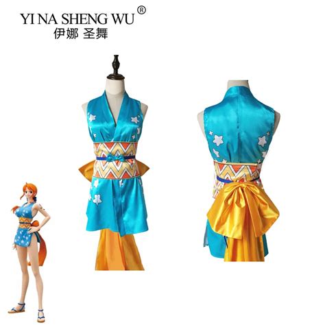 Anime One X Piece Nami Cosplay Costumes Sleeveless Clothing Side Slit