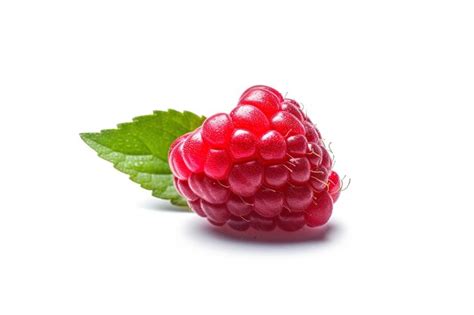 Premium Ai Image Fresh Ripe Raspberry Isolated On White Background