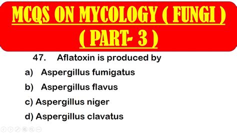 Mcqs On Mycology Fungi Part Fungi Mcq Questions With Answers