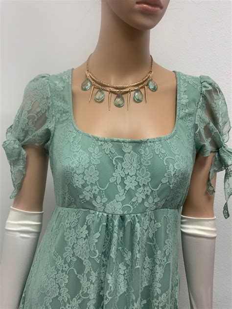 Lace Regency Era Dress Gown Costume Bridgerton Inspired Etsy