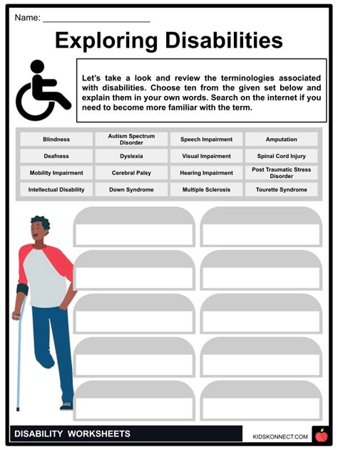 Disability Worksheets Types Causes Factors Impact