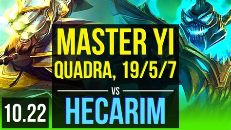 MASTER YI Vs HECARIM JUNGLE Rank 2 Master Yi Quadra 1 6M Mastery