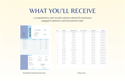 Standard Commercial Invoice Template in Excel, Google Sheets - Download | Template.net