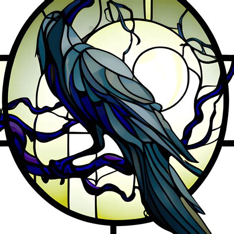 Gothic Raven Stained Glass Window Graphic Creative Fabrica