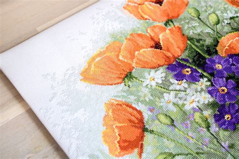 B Poppies Luca S Cross Stitch Kit Etsy