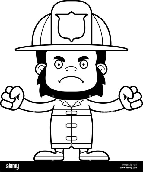 A Cartoon Firefighter Gorilla Looking Angry Stock Vector Image And Art