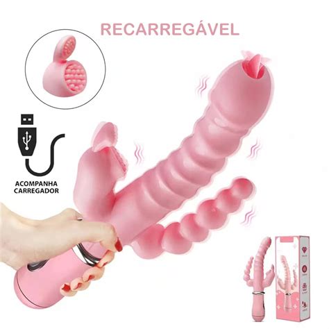 Vibrador Clitóris Recarregável em G Spot Estimulador Anal Vagina modos de Vibração ZDB