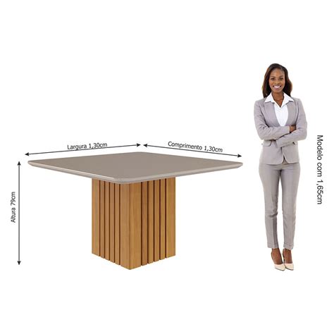 Conjunto Sala De Jantar Mesa Ana X Cm E Cadeiras Clarice Cimol Nature Off White Nude