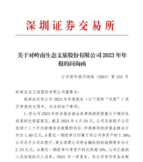 V观财报｜岭南股份偿债能力被问询阿根廷新闻华人头条