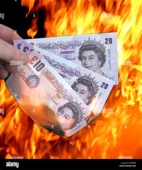 An Illustration Of The Concept Of Having Money To Burn UK Sterling