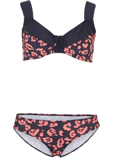 Stilvoller Minimizer Bikini Mit Gepolsterten Tr Gern Schwarz Hellrot