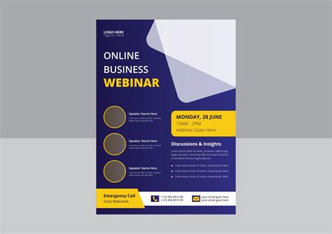 Business Webinar Flyer Template Online Webinar Flyer Leaflet Design