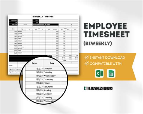 Employee Timesheet Excel Template Google Sheets Business Excel ... 