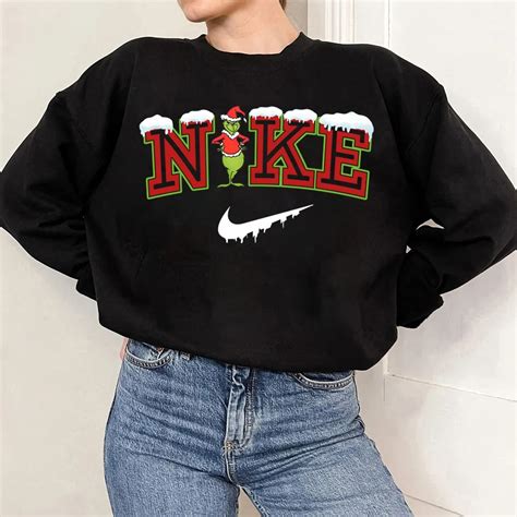 Snow Nike Logo X Grinch Funny Christmas Trendy 2022 Unisex Sweatshirt ...