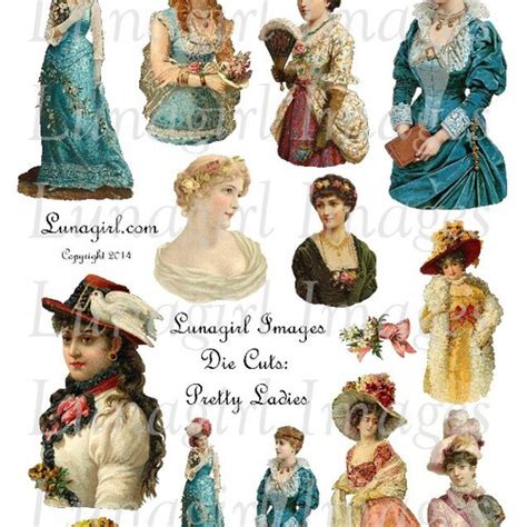 Vintage Seashore Digital Collage Sheet Victorian Women Girls Etsy