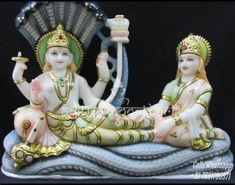 White Painted Vishnu Laxmi Murti From Marble For Temple At Rs 30000 In