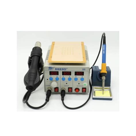 8683D 3 In 1 Digital Anti Static Hot Air Soldering Iron With Separator Rework Station Machine