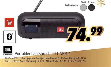 Jbl Portabler Lautsprecher Tuner 2 Angebot Bei MEDIMAX 1Prospekte De